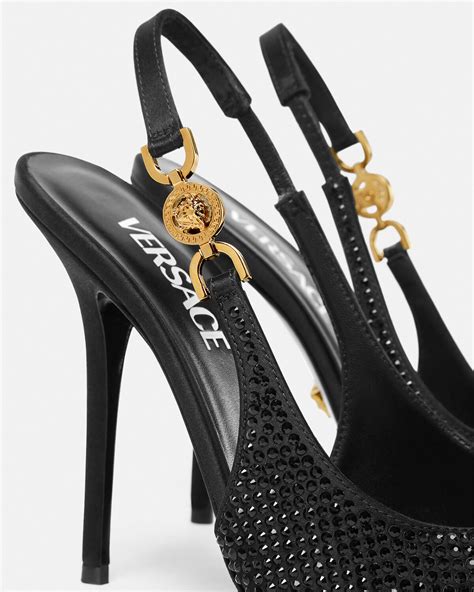 versace pumps schwarz muschelapplikation|Versace women's medusa 95.